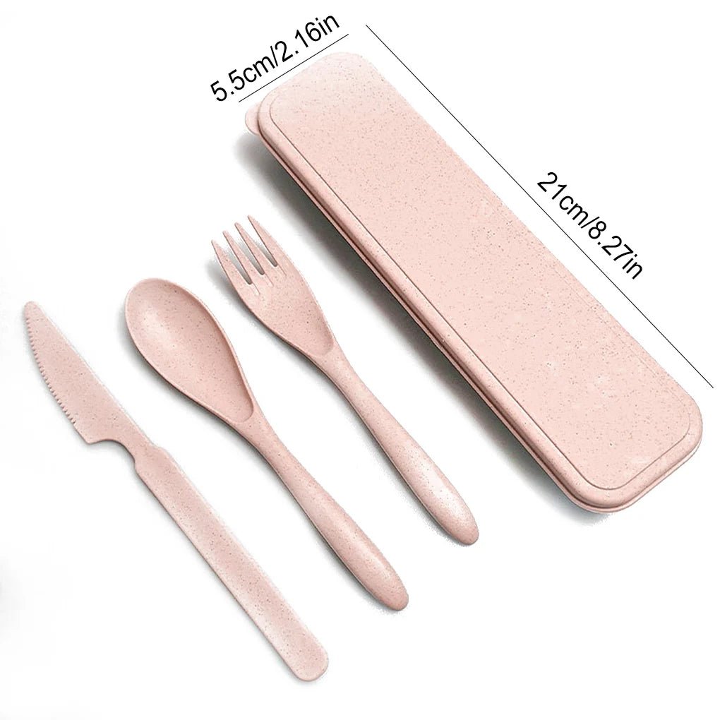Wheat Straw Portable Cutlery Trio - Cutlery Set - Scribble Snacks