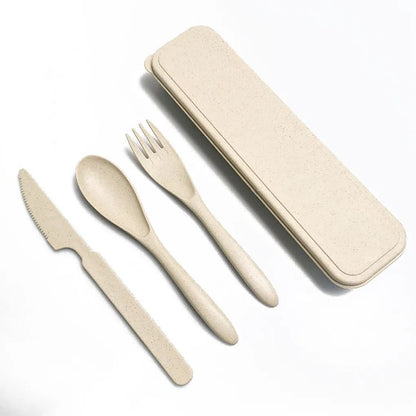 Wheat Straw Portable Cutlery Trio - Cutlery Set - Scribble Snacks