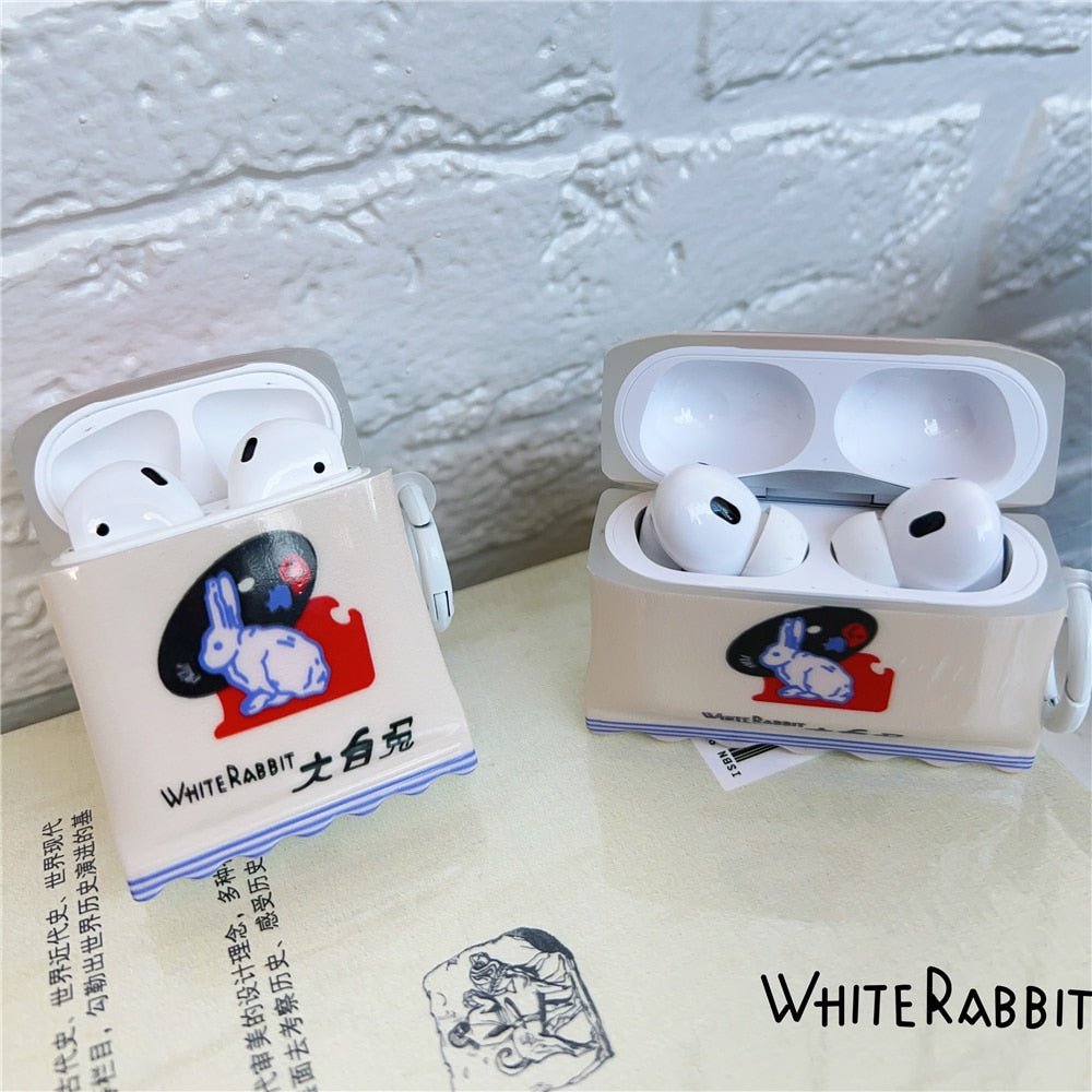 White Rabbit Milk Candy Silicone AirPods Pro, 1/2/3 Case - Airpods Cases - Scribble Snacks
